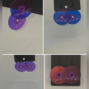 Taylor Swift Speak Now Vinyl Album ColorShift Reflective Earrings HypoAllergenic